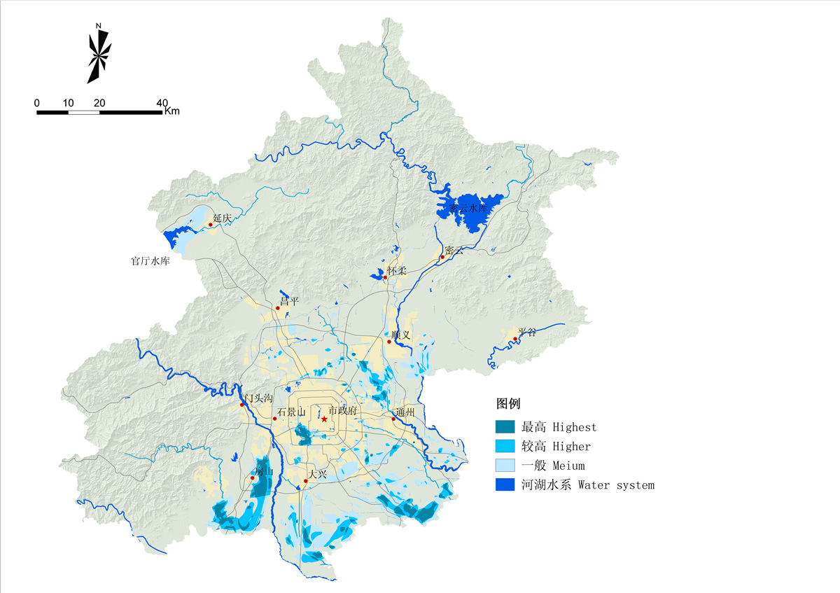 圖 2 北京市歷史洪澇淹沒(méi)風(fēng)險(xiǎn)分析圖 Historical flood risk.jpg